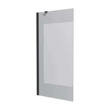Шторка на ванну одноелементна Proxima 800х1500мм black matt, скло 8мм clear