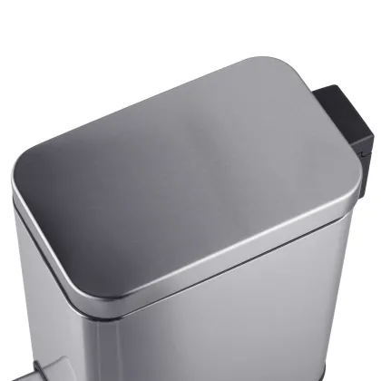 Відро для сміття з плавним закриттям прямокутне Mixxus Premium Quadro-TC0105 SS Color 5л колір нержавійка (MI7062) — Photo 2