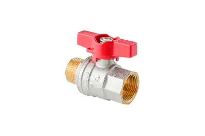 Кран кульовий ГШМ Koer Extreme KE.218-15 - 1/2" FM ручка "метелик" червона (KR5759)