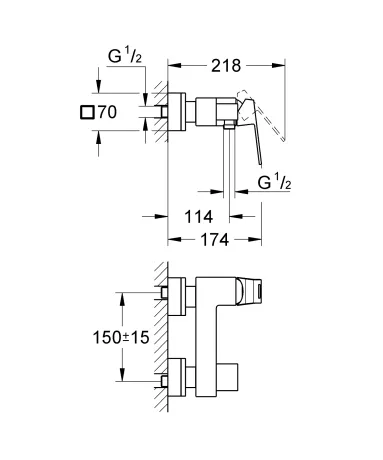 Змішувач для душу Grohe Eurocube (23145000) — Photo 2