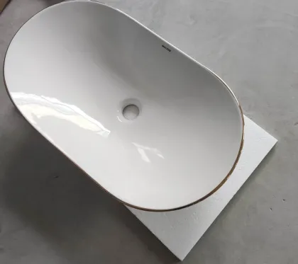 Раковина накладна MIXXUS PREMIUM WAVE-0105 EDGE GOLD 620х360х160mm (MP6557) — Photo 3