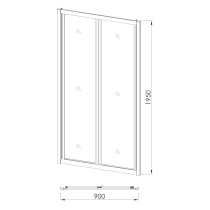 Двері bifold 90*195см, профіль хром, скло прозоре — Photo 2