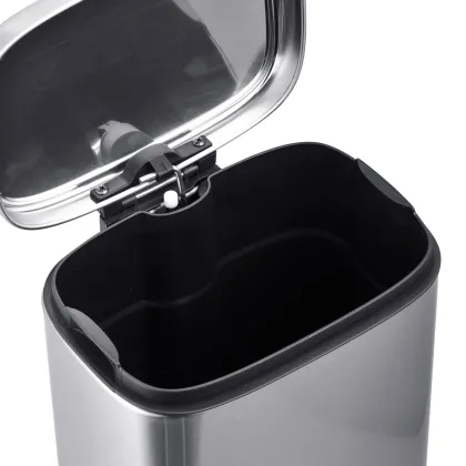 Відро для сміття з плавним закриттям прямокутне Mixxus Premium Style-TC0305 SS Color 5л колір нержавійка (MI7060) — Photo 1