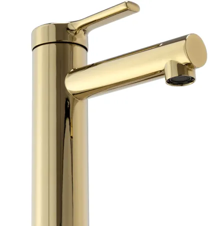 Змішувач для раковини (умивальника) REA PIXEL GOLD золотий низький — Photo 4