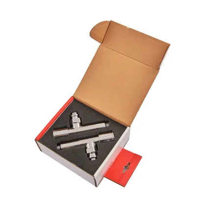 Комплект кранів для рушникосушки кутовий Koer KR.SET.533 - M1/2''xM1/2'' подовжений, хромований (KR5842) — Photo 5