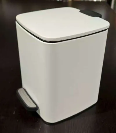 Відро для сміття з плавним закриттям квадратне ZERIX KUBIX-TC0106 WHITE 6 л (колір білий) (ZX6109) — Photo 10