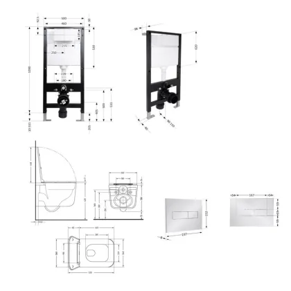 Готове рішення Qtap для ванної кімнати: підвісний унітаз Gemini Ultra Quiet 520x360x350 + комплект інсталяції Standard (лінійна клавіша Chrome) — Photo 1