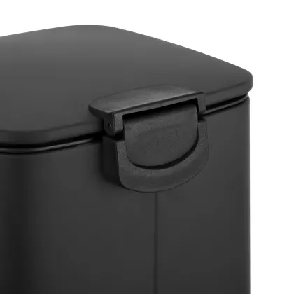 Відро для сміття з плавним закриттям квадратне ZERIX KUBIX-TC0106 BLACK 6 л (колір чорний) (ZX5890) — Photo 1