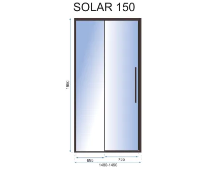 Душові двері REA SOLAR 150 BLACK — Photo 4