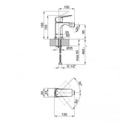 Змішувач для біде Qtap Lodenice QTLOD2030101C Chrome — Photo 1