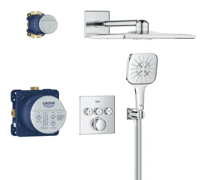 Душова система прихованого монтажу на 3 виходи з термостатом Grohe Grohtherm SmartControl (34864000) — Photo 2