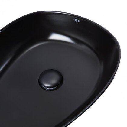 Раковина-чаша Qtap Leo 400x350x160 Matt black з донним клапаном QT1111A053MB — Photo 4