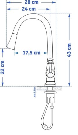 Змішувач Кухонний високий REA Deco Old Чорний REA-B0182 — Photo 6