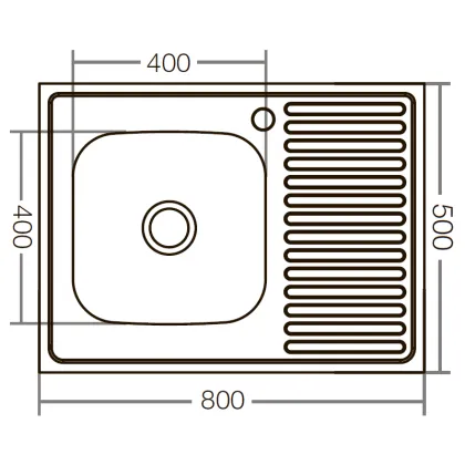 Кухонна мийка накладна Zerix Z8050L-06-160E (Satin) (ZX1612) — Photo 2