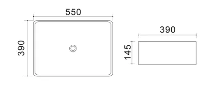 Раковина накладна Mixxus Premium QUADRO-0108 GRAY 550x390x145mm (MP6652) — Photo 3
