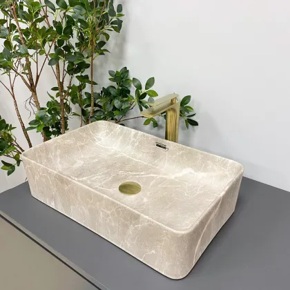 Умивальник (раковина) VBI ARABBA M BEIGE STONE MATT накладний — Photo 2