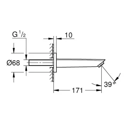 Вилив настінний GROHE EUROSMART 13448003 — Photo 1