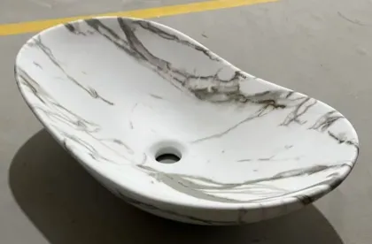Раковина накладна MIXXUS PREMIUM WAVE-0105 MARBLE 620х360х160mm (MP6559) — Photo 6