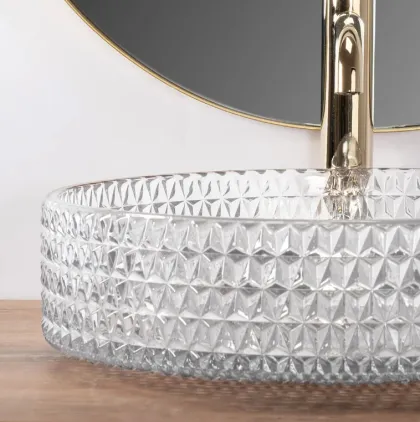 Умивальник (раковина) REA CRISTAL 39 TRANSPARENT накладний — Photo 2