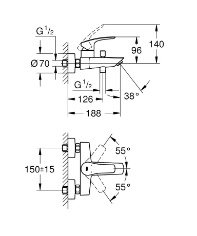 Змішувач для ванни Grohe Eurosmart (333002433) — Photo 6