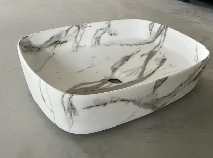 Раковина накладна Mixxus Premium BEVEL-0102 MARBLE 495х370х135mm (MP6519) — Photo 6