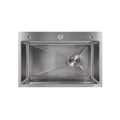 Мийка для кухні інтегрована Lidz Handmade H6845 Brushed Steel 3,0/1,0 мм LDH6845BRU49455 — Photo 2