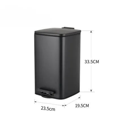 Відро для сміття з плавним закриттям квадратне ZERIX KUBIX-TC0108 BLACK 8 л (колір чорний) (ZX5892) — Photo 5