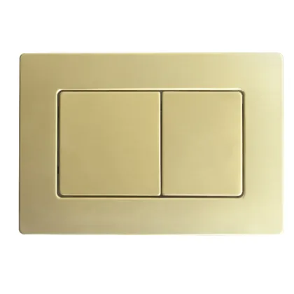 Панель змиву Koer KT-0612-12 240x160x10mm з нержавіючої сталі, кнопка квадр. ( матове золото)  — Photo 2