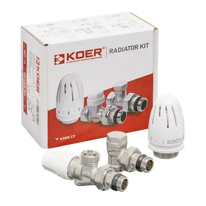 Комплект для підключення радіатора Koer SET-16 - 1/2"x3/4" (осьовий) з термоголовкою ЗЗ (KR3179) — Photo 6
