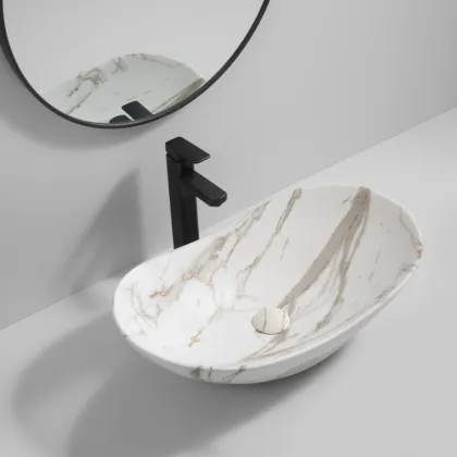 Раковина накладна MIXXUS PREMIUM WAVE-0105 MARBLE 620х360х160mm (MP6559) — Photo 1