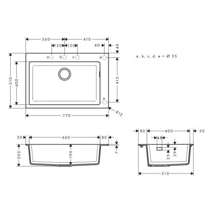 Кухонная мийка кам&#039;яна HANSGROHE 43313170, чорний — Photo 1