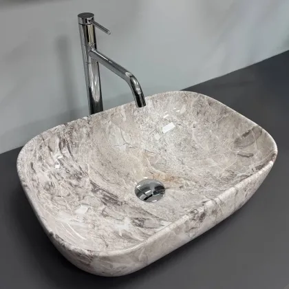 Умивальник (раковина) VBI RAVENNA STONE GLOSSY накладний — Photo 3