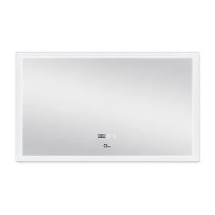 Дзеркало Qtap Mideya Classic 800х600 з LED-підсвічуванням Touch, з антизапотіванням, з годинником, димером, рег. яскравості QT2078F6151W — Photo 2