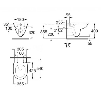 DEBBA Round Rimless чаша підвісного унітазу, в комплекті з сидінням SUPRALIT, з антибактеріальною структурою, із системою плавного опускання — Photo 1