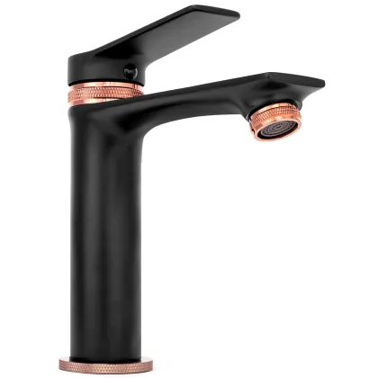Змішувач для раковини (умивальника) REA VIRAL BLACK ROSE GOLD низький * — Photo 4