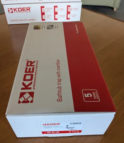 Сифон для ванни Koer BD-04-05 напівавтоматичний з переливом, без ревізії (Колір чорний) 1 1/2'' (KR5443) — Photo 2