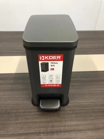 Відро для сміття з плавним закриттям прямокутне Koer TC-010108-07 8 л колір графіт (KR5591) — Photo 2