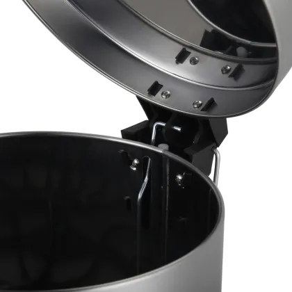 Відро для сміття з плавним закриттям кругле ZERIX SOLO-TC0205 SS COLOR 5л (колір нержавійка) (ZX5888) — Photo 6