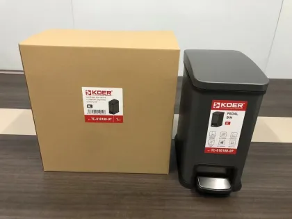 Відро для сміття з плавним закриттям прямокутне Koer TC-010108-07 8 л колір графіт (KR5591) — Photo 5