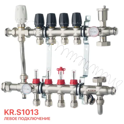 Колектор з вбудованим смесит. вузлом Koer KR.S1013-4 1 "х4 SUS304 і євроконус 3 / 4-16 (KR2947) — Photo 3
