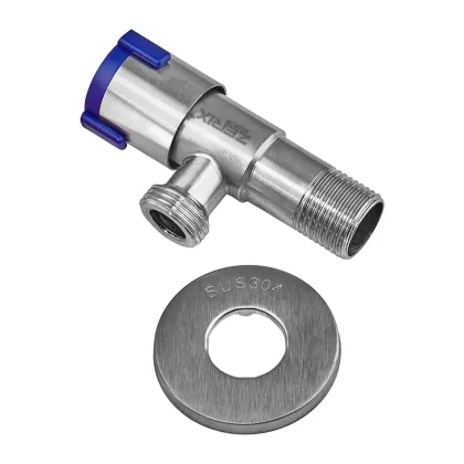 Кран для підключення сантехприладів Zerix VAL-06-1/2x1/2 з нерж.сталі SUS304 (синій) (ZX5099) — Photo 2