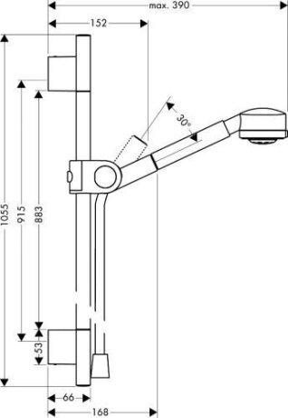 Aхor Arco - душова штанга (хром) HANSGROHE 27985000 — Photo 1