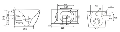 Унітаз підвісний Mixxus Premium ELLIPSE-0309-T1 GRAY 530x360x350mm система змиву TORNADO 1.0 (MP6655) — Photo 1