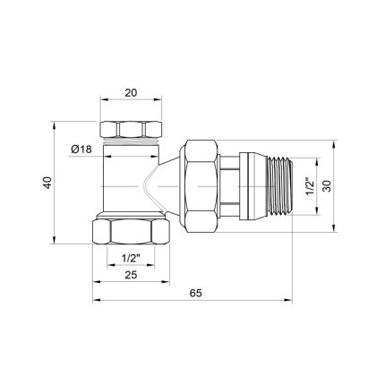 Кран радіаторний SD Plus 1/2&quot; ВЗ з антипротіканням кутовий SD229W15 — Photo 1