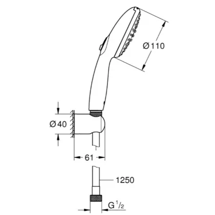 Душовий набір Grohe Tempesta 110 2 режими струменю (Rain, Jet) (261642433) — Photo 1