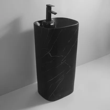 Раковина моноблок MIXXUS PREMIUM DIVERSE-1102 MARBLE 460х380х840mm з отвором під змішувач та переливом (MP6576) — Photo 1
