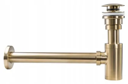 Сифон для раковини REA BRUSHED GOLD універсальний + CLICK-CLACK — Photo 1