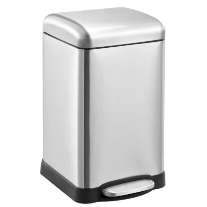 Відро для сміття з плавним закриттям квадратне Mixxus Style-TC0106 SS Color 6л колір наржавійка (MI7092)