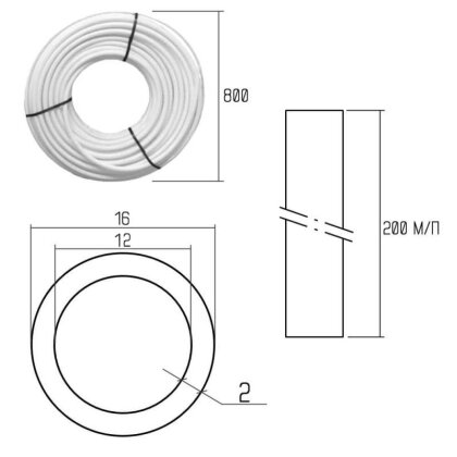 Труба GOLD-PEX Icma 16х2 мм, 200 м №P198 — Photo 1