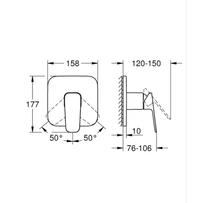 Одноважільний змішувач для душу Grohe Cubeo (1017770000) — Photo 3